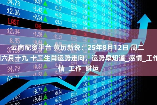 云南配资平台 黄历新说：25年8月12日 周二 农历闰六月十九 十二生肖运势走向，运势早知道_感情_工作_财运